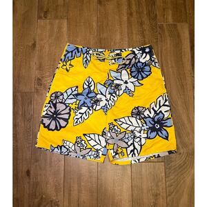 No Boundaries Men’s Y2K Board Shorts Swim Trunks Floral - Yellow Size 34